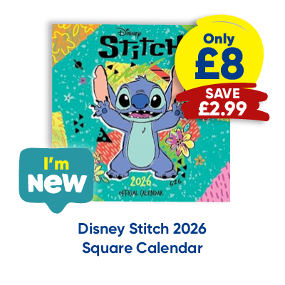 Disney Stitch 2026 Square Calendar only £8 save £2.99 I'm New