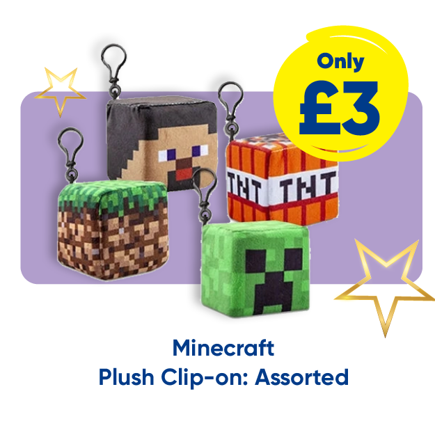 Minecraft Plush Clip-on: Assorted only £3