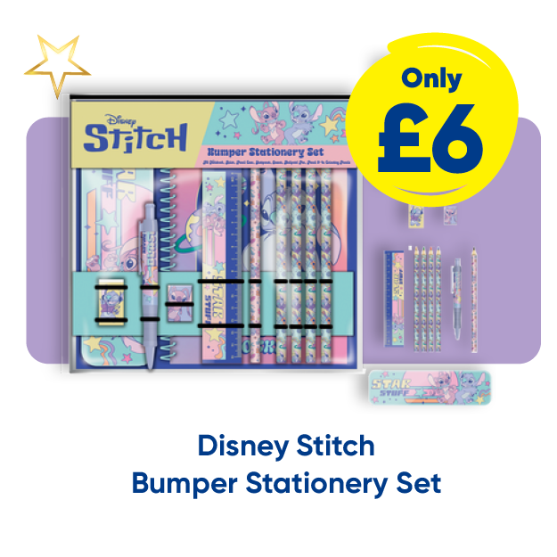 Stitch Bumper Stationery Set only £6