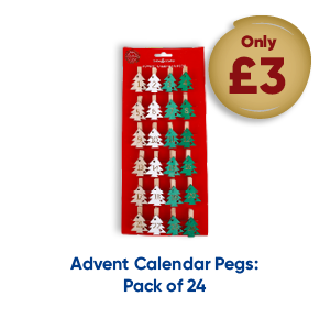Advent Calendar Pegs: Pack of 24 only £3