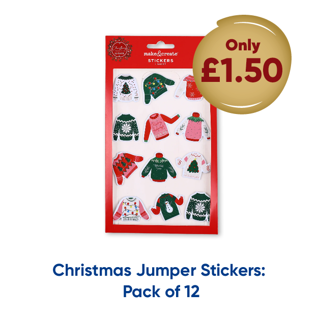 Christmas Jumper Stickers: Pack of 12 only £1.50