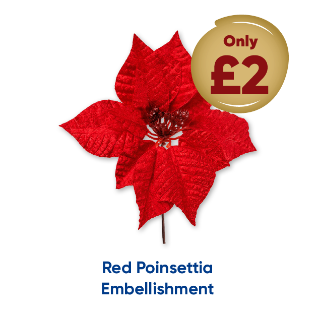 Red Poinsettia Embellishment only £2