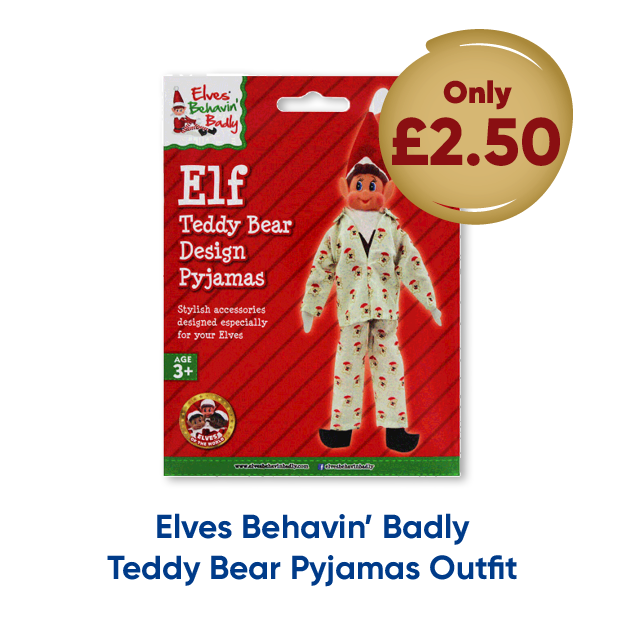 Elves Behavin' Badly Teddy Bear Pyjamas Outfit only £2.50