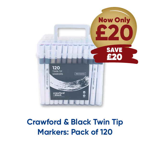 Crawford & Black Twin Tip Markers: Pack of 120 now only £20 save £20