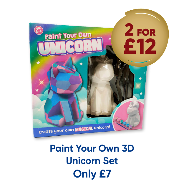 Paint Your Own 3D Unicorn Set only £7 save £2 for £12