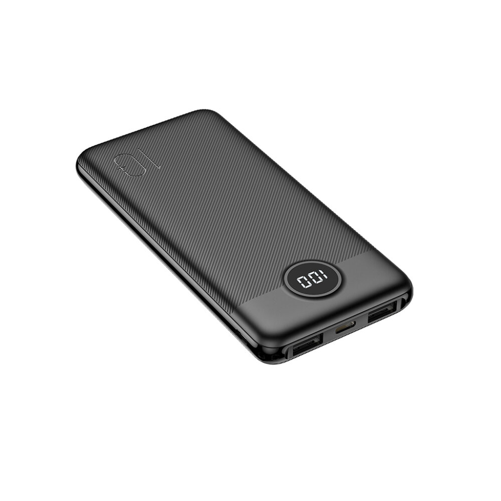 Image of Power Bank VEGER VP1105 (L10) Ultra Compact 5V 2A με δύο έξοδους USB  με LCD display ενδείξεων ακριβείας 10000 mah μαύρο