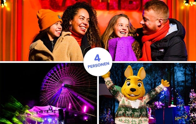 Ticket Walibi Bright Nights + overnachting (4p.)