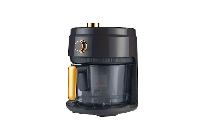 Hyundai Electronics - Airfryer met glazen pot - 3.5 Liter - Donkergrijs Goud