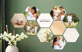 Ontvang €110 korting op een foto op hexagon – 8 stuks (22 x 19 cm)