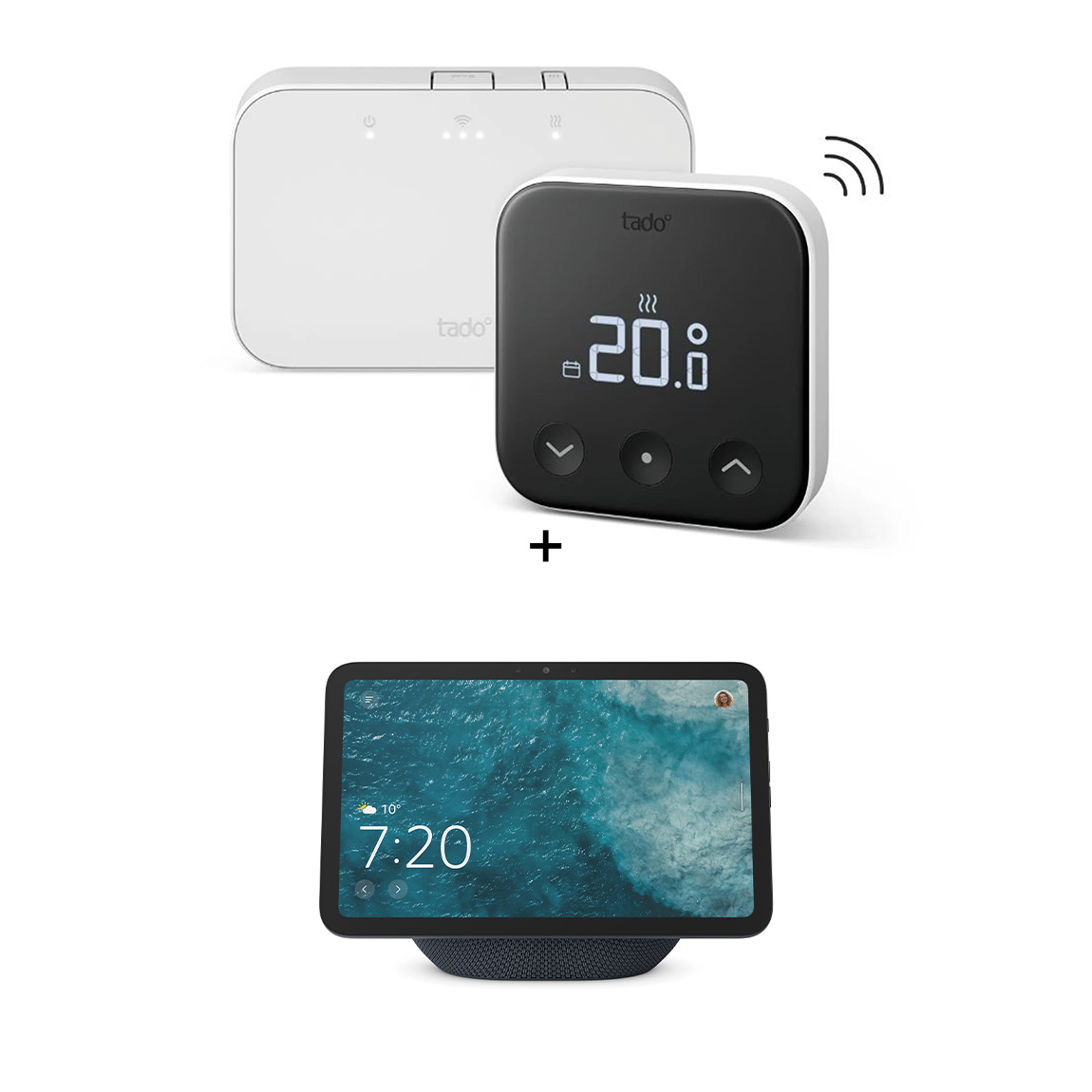 Image of Amazon Echo Show 8 + tado° Draadloze Slimme Thermostaat X Startpakket