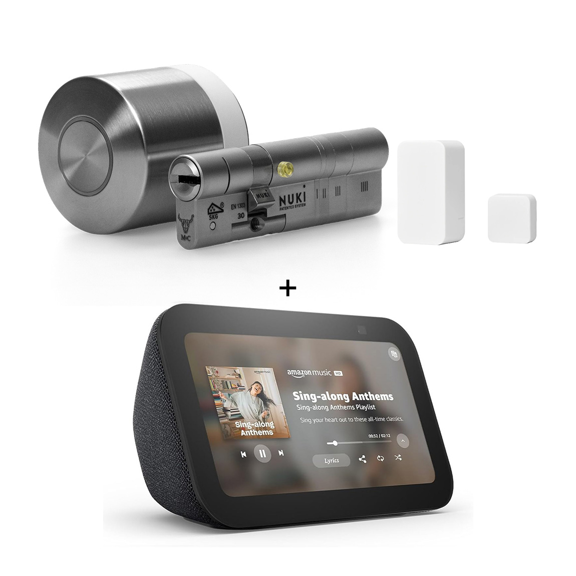 Image of Amazon Echo Show 5 + Nuki Smart Lock Ultra + Nuki Door Sensor