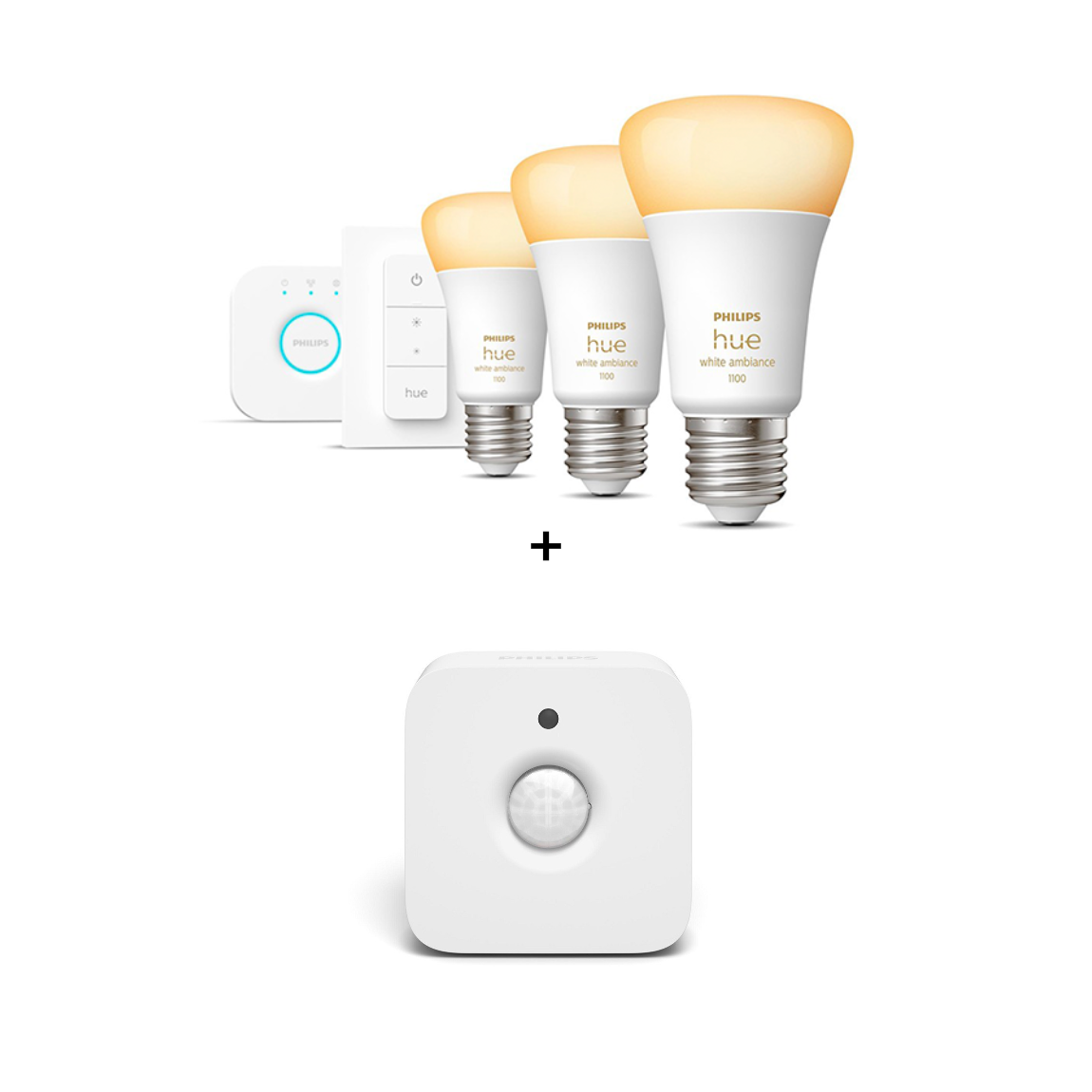 Image of Philips Hue White Ambiance E27 1100lm Bluetooth Starter Kit + Bewegingssensor