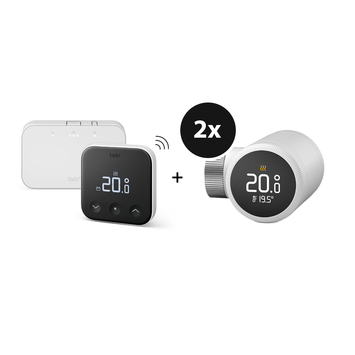 Image of tado° Draadloze Slimme Thermostaat X Startpakket + 2 Radiatorknoppen