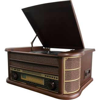 Retrolevysoitin AM/FM-radiolla