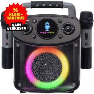 Karaokelaite + 2 mikrofonia musta