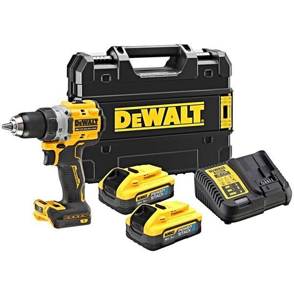 DeWALT DCD800H2T Akkuporakone 18V XR 2x5.0Ah PowerStack Li-Ion akut+latauslaite+TSTAK konelaukku