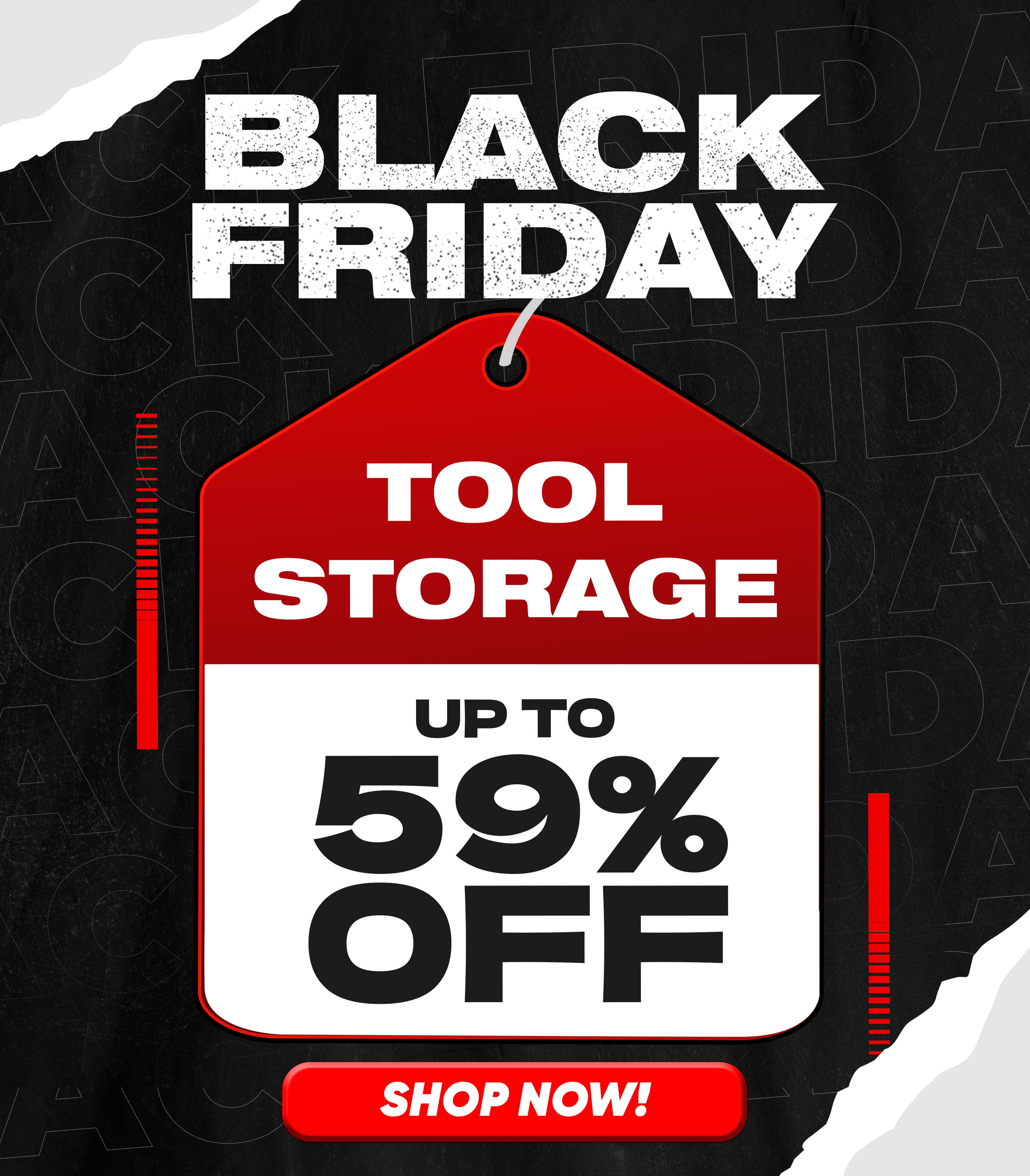 Black Friday - Up to 59% OFF Tool Storage Banner