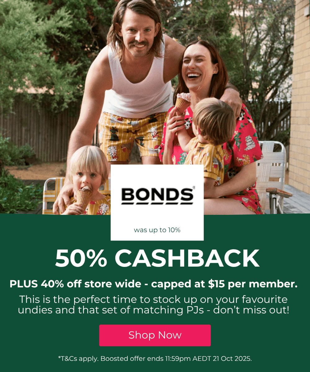 50% Cashback at Bonds PLUS 40% Sitewide Sale