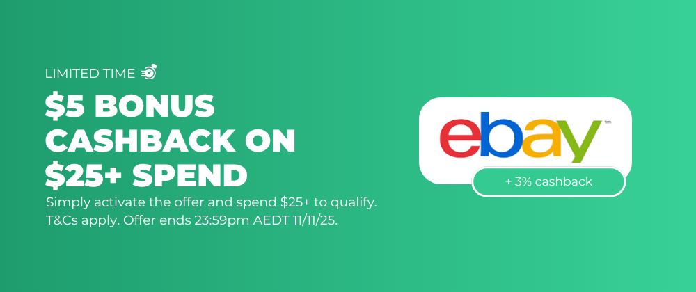 $5 Bonus Cashback on $25+ Spend at eBay