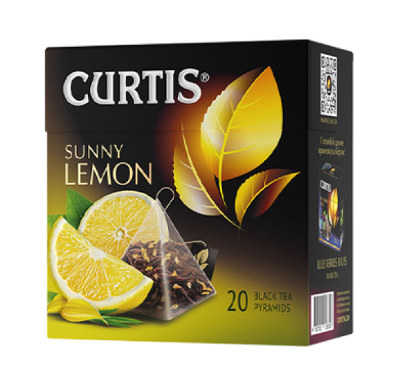 Curtis černý čaj Sunny Lemon pyramidové sáčky 20 x 1.7 g