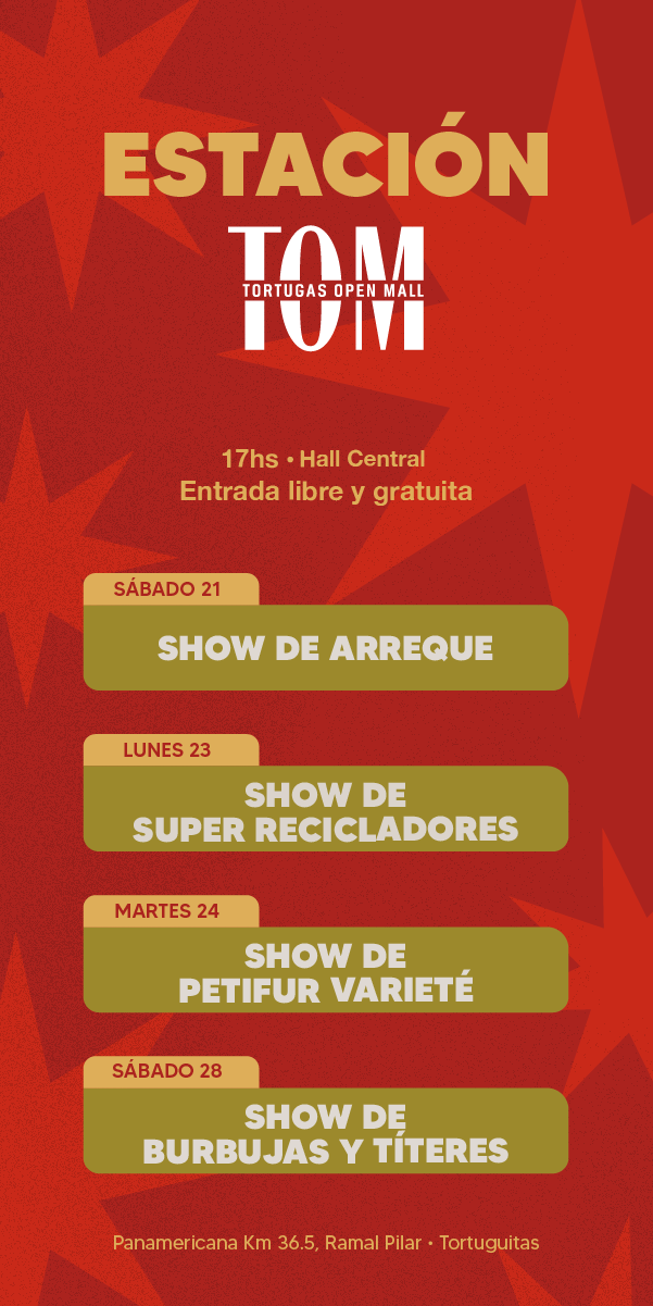 🎉 ¡Vení a Estación TOM! Shows gratis para toda la familia