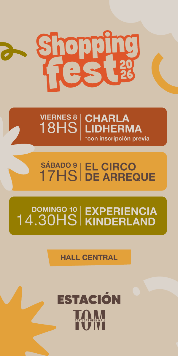 Hay cosas que solo se viven en persona 🛒 | Shopping Fest llega a TOM — 8, 9 y 10 de mayo con descuentos, promos y experiencias.