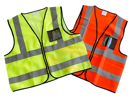 Econo Hi-Viz Reflective Safety Vest c/w Zip & ID Pouch