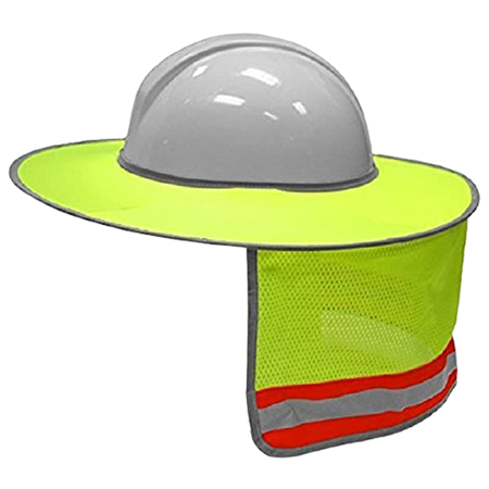 Brimmed Sun Protector for Hard Hat c/w Reflective Strip