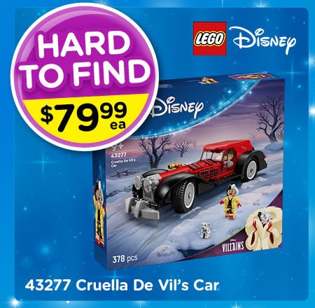 LEGO Hard To Find 43277 Disney Cruella De Vil's Car