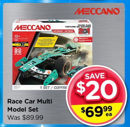 Save $20 On Meccano Race Car Multi Model Set
