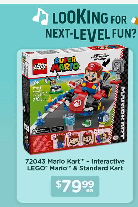LEGO 72043 Super Mario: Mario Kart – Interactive LEGO Mario & Standard Kart