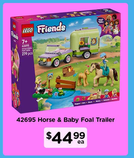 Shop LEGO® 42695 Friends Horse & Baby Foal Trailer