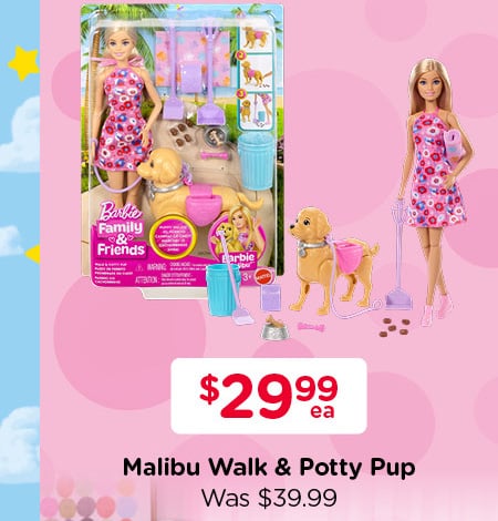 Shop Barbie Family & Friends Walk & Potty - Barbie Malibu