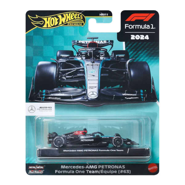 Hot Wheels Premium Formula 1 Yarış Arabası Tekli Paket HRV11 - Jbm18 Mercedes-Amg Petronas Formula One Team (#63)