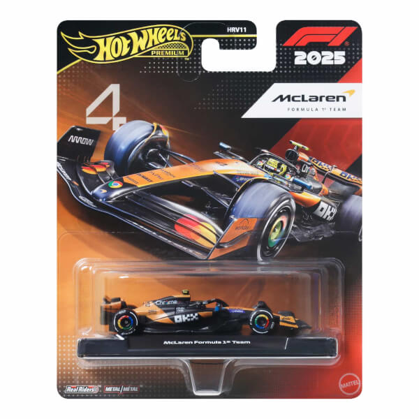 Hot Wheels Premium Formula 1 Yarış Arabası Tekli Paket HRV11 - Jkd88 Mclaren Formula 1 Team (#4)