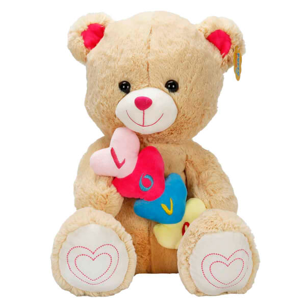 Kalpli Peluş Ayı 45 cm - Açık Kahverengi