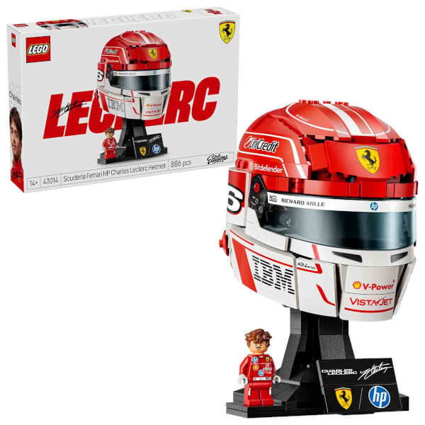 LEGO Editions Scuderia Ferrari HP Charles Leclerc Kaskı 43014 - 14 Yaş ve Üzeri için F1 Sergileme Modeli Yapım Seti (886 Parça)