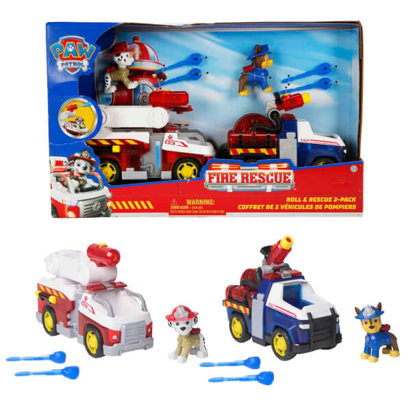 PAW Patrol Fire Rescue Roll &amp; Rescue Görev Araçları ve 2’li Figür Seti