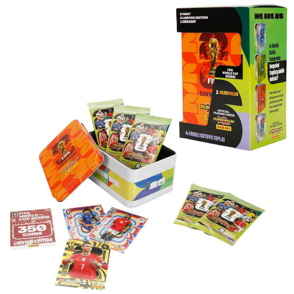 FIFA World Cup 2026 Adrenalyn XL Trading Card Metal Kutu  - Turuncu Kutu