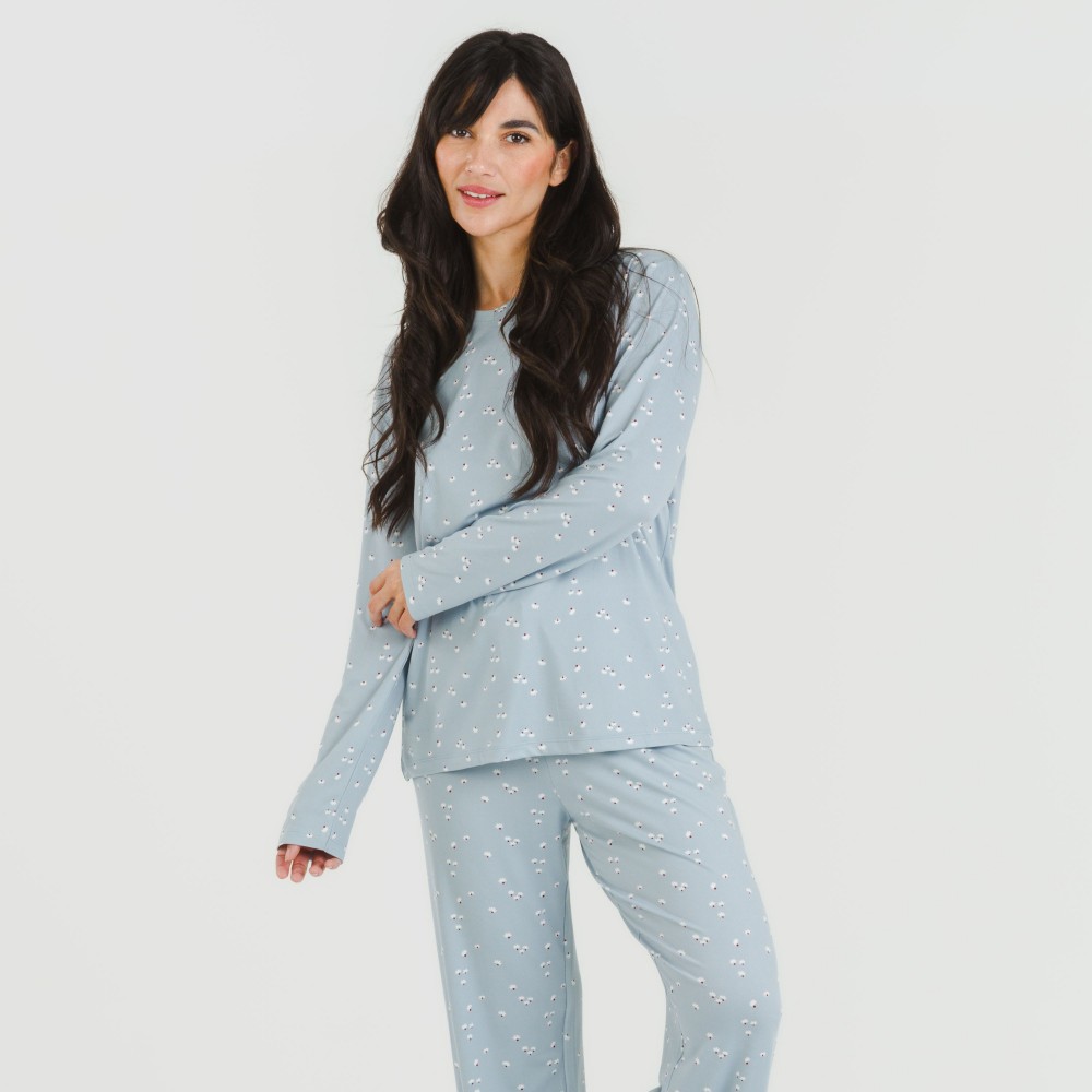 Pijama largo mujer soft Tabitha indigo