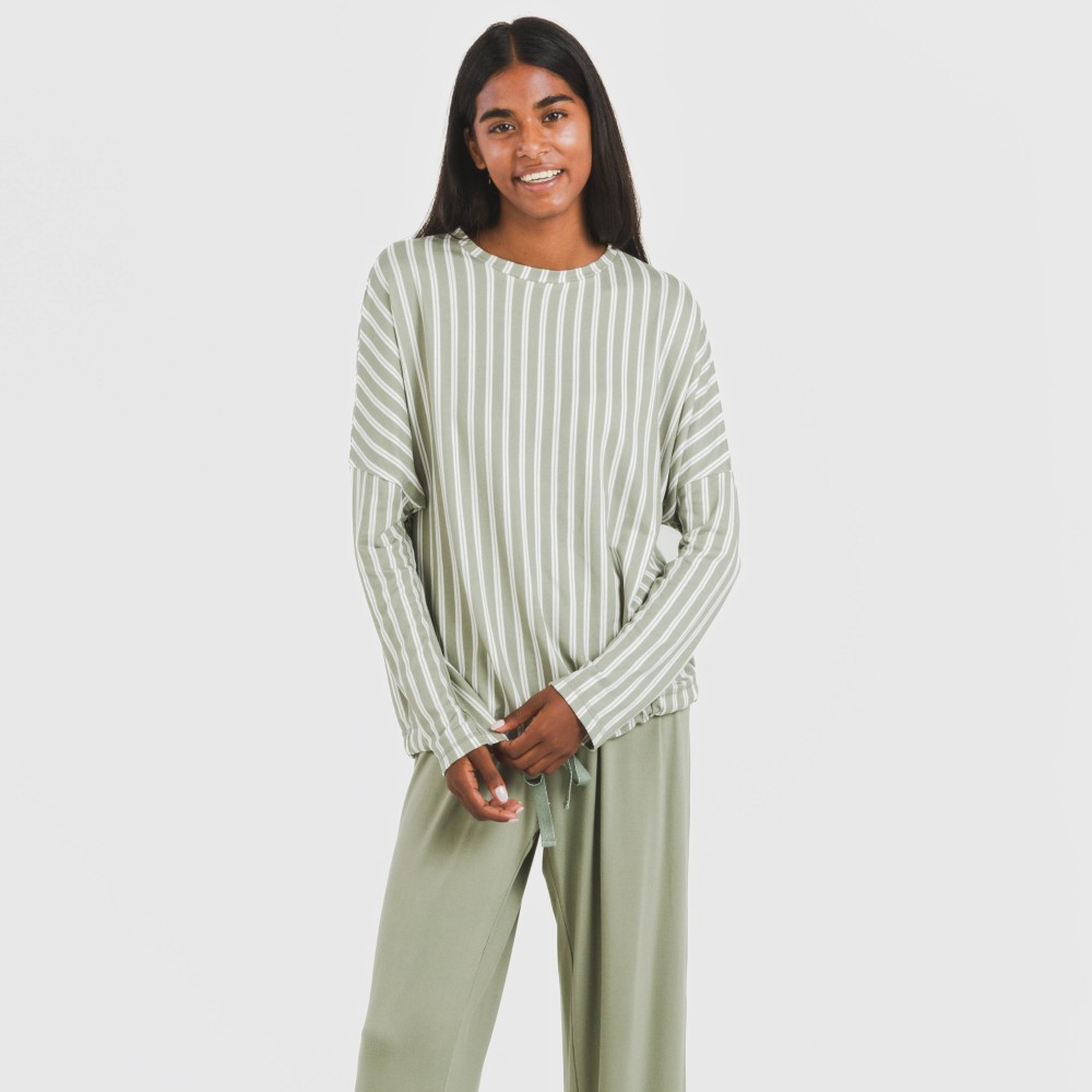 Pijama largo Secret mujer Raya Marsella verde caceria