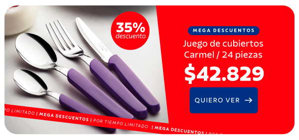 ¡Mega descuentos! 35% OFF en Juegos de cubiertos Carmel 24 piezas