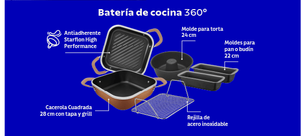 Batería de cocina 360°