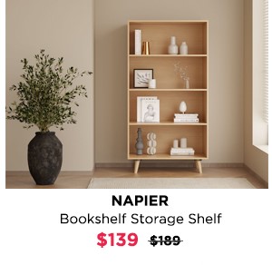 Napier Bookshelf Storage Shelf - Oak at Treasurebox