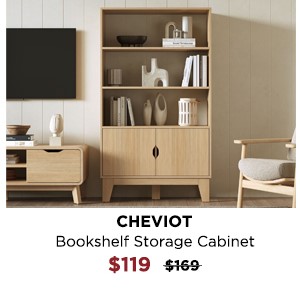 Cheviot Bookshelf Storage Cabinet at Treasurebox