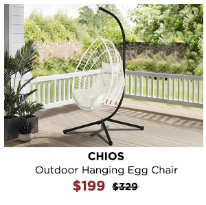 Chios Outdoor Hanging Egg Chair at Treasurebox