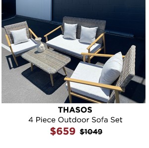 Thasos 4 Piece Outdoor Sofa Set at Treasurebox