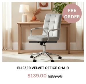 Eliezer Velvet Office Chair at Treasurebox