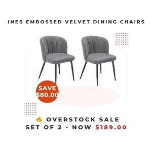 Ines Embossed Velvet Dining Chairs at Treasurebox
