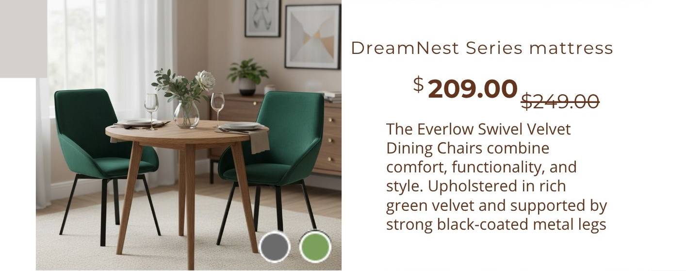 Everlow Swivel Velvet Dining Chair at Treasurebox